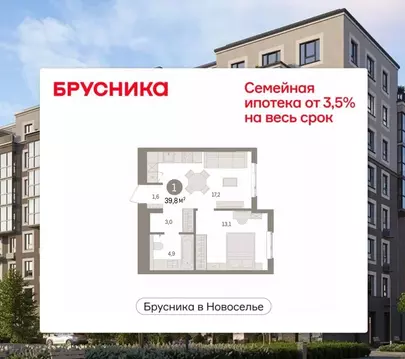 1-к кв. Ленинградская область, Ломоносовский район, Аннинское ...