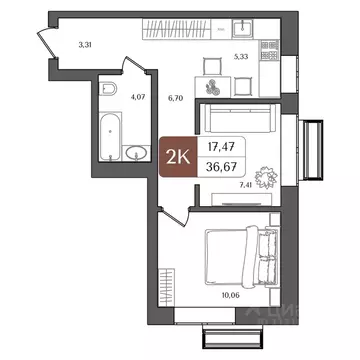 2-к кв. Башкортостан, Уфа Глумилино жилрайон, Холмогоры жилой комплекс ...