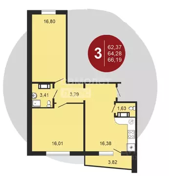 2-к кв. Челябинская область, Челябинский городской округ, пос. ...