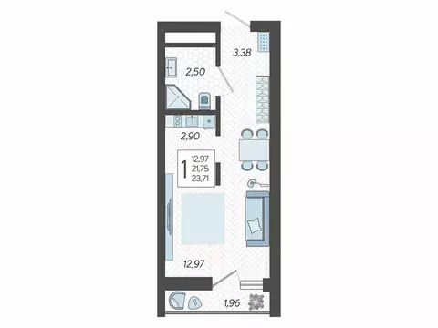 Квартира-студия: Сочи, микрорайон Бытха, Ясногорская улица, 16/2к8 ...