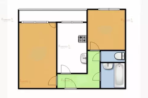 2-комнатная квартира: Екатеринбург, Профсоюзная улица, 53 (47.9 м)