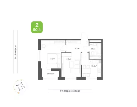 2-к кв. Хабаровский край, Хабаровск Воронежский Бульвар жилой комплекс ...