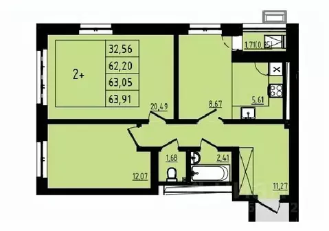 2-к кв. Башкортостан, Уфа Затон-Восточный жилрайон, Новаленд мкр,  ...