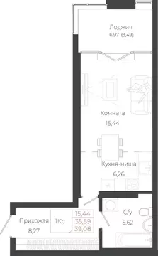 1-к кв. Алтай, Майминский район, с. Майма ул. Энергетиков (39.07 м)