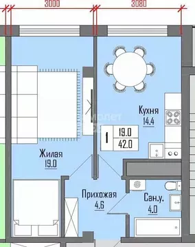 1-к кв. Кабардино-Балкария, Чегем Баксанское ш., 2А (42.0 м)