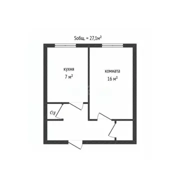 1-к кв. Брянская область, Карачевский район, Верхопольское с/пос, пос. ...