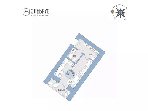 Студия Башкортостан, Уфа Кавказская ул., 24 (24.54 м)