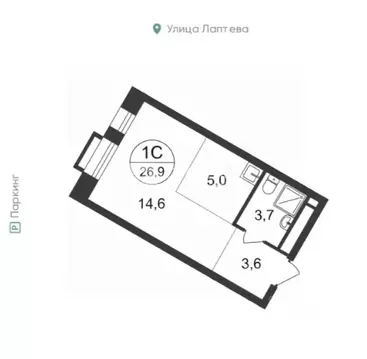 Студия Москва, Москва, Московский г. ул. Лаптева, 9 (26.9 м)