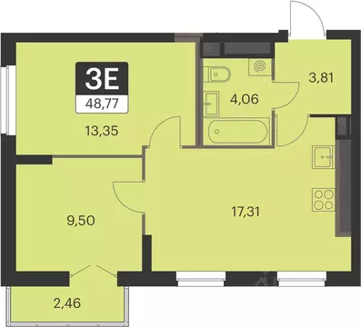 2-к кв. Свердловская область, Екатеринбург ул. Академика Ландау, 39А ...