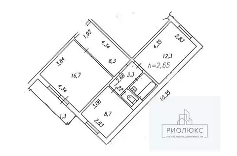 2-комнатная квартира: Челябинск, Российская улица, 275 (54 м)