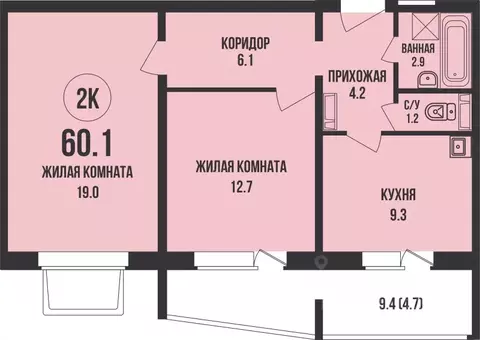 2-к кв. Новосибирская область, Новосибирск Родники мкр, Династия жилой ...