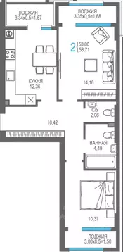 2-к кв. Крым, Алушта На Фонтанке жилой комплекс (58.25 м)