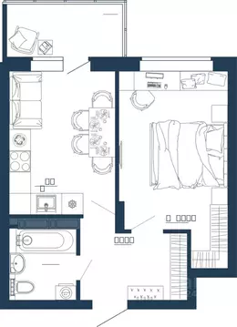 1-к кв. Воронежская область, Воронеж Московский просп., 66 (37.77 м)