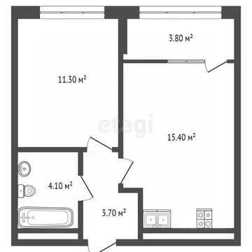 1-к кв. Тюменская область, Тюмень Интернациональная ул., 199А (37.6 м)