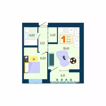 1-к кв. Брянская область, Брянск Московский мкр, Микрорайон Акватория ...