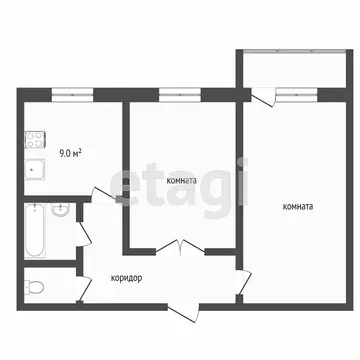 2-комнатная квартира: Ростов-на-Дону, Красноармейская улица, 278 (44.6 ...