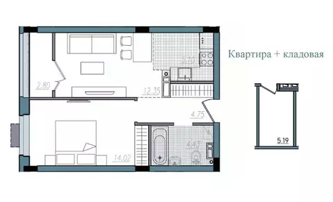 2-к кв. Смоленская область, Смоленск ул. Александра Степанова (43.45 ...