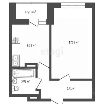1-к кв. Ярославская область, Ярославль Красноборская ул., 38к2 (35.3 ...