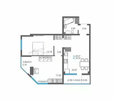 2-к кв. Крым, Ялта ул. Кирова, 155Ак1 (64.07 м)