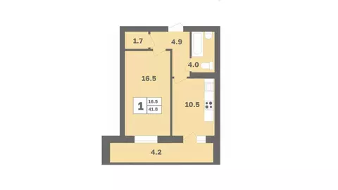 1-к кв. Башкортостан, Уфа Дагестанская ул., лит12 (41.8 м)