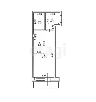 Квартира-студия: Бийск, улица Михаила Митрофанова, 2 (26.4 м)