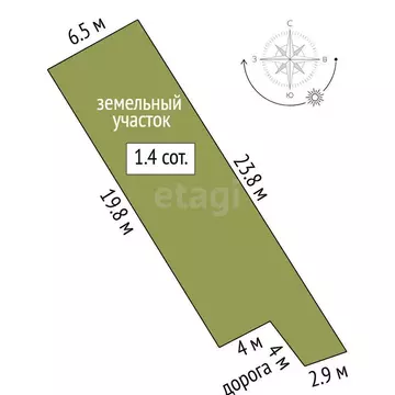 Участок в Тюмень, улица Льва Толстого (1.39 м)