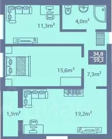 2-к кв. Владимирская область, Владимир Коммунар мкр,  (59.3 м)