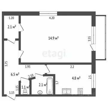 1-к кв. Мордовия, Саранск ул. Полежаева, 99 (32.2 м)