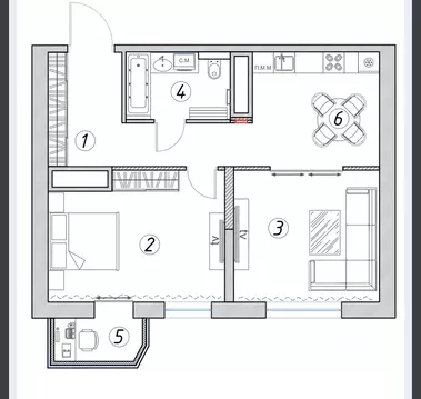 2-к кв. Москва ул. Серпуховский Вал, 21к4 (61.0 м)