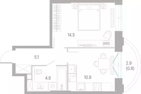 1-комнатная квартира: Москва, ВАО, район Сокольники (36.2 м)