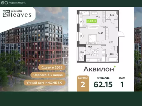 2-комнатная квартира: Санкт-Петербург, Среднерогатская улица, 11к2 ...