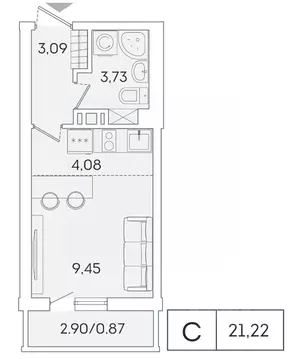 Студия Ленинградская область, Мурино Всеволожский район, ул. ...