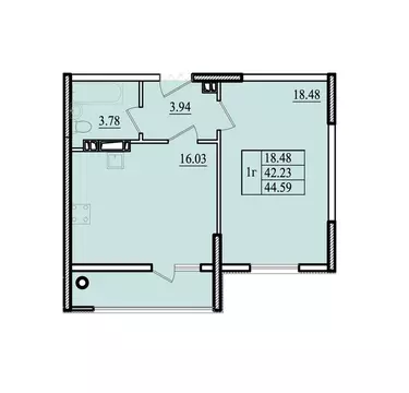 1-к кв. Крым, Симферопольский район, с. Мирное ул. 9 мая, 2 (44.59 м)