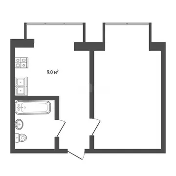 1-комнатная квартира: Нальчик, улица Калмыкова, 231 (30.6 м)