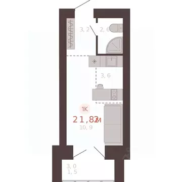 1-к кв. Алтайский край, Новоалтайск ул. Южсиба, 52А (21.8 м)