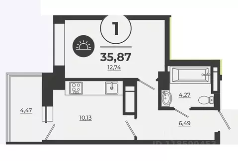 1-к кв. Ростовская область, Ростов-на-Дону Левенцовский мкр, ...
