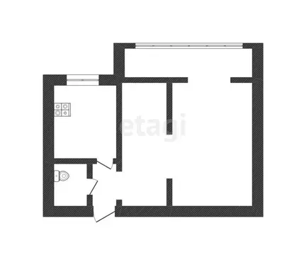 1-комнатная квартира: Нальчик, улица Тарчокова, 54Б (39.7 м)