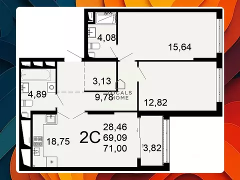 2-к кв. Рязанская область, Рязань Льговская ул., 8 (71.0 м)