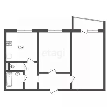 2-к кв. Тюменская область, Тюмень ул. Немцова, 41 (49.4 м)