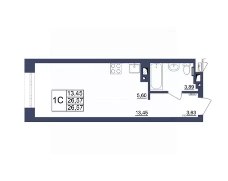 Студия Башкортостан, Уфа Космос жилой комплекс, лит1 (26.66 м)