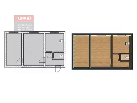 2-комнатная квартира: Ряжск, улица Карла Маркса, 27 (39.1 м)