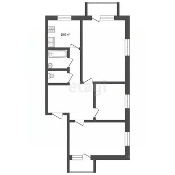 3-к кв. Тамбовская область, Тамбов Коммунальная ул., 72А (82.1 м)