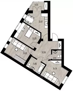 3-к кв. Калининградская область, Калининград Поселковая ул., 22 (110.5 ...