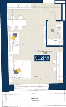1-к кв. Татарстан, Казань ул. Бурхана Шахиди, 18/18 (38.63 м)