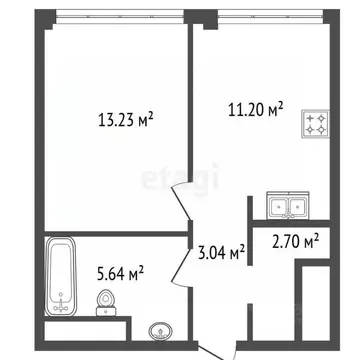 1-к кв. Санкт-Петербург ул. Челюскина, 10 (35.8 м)