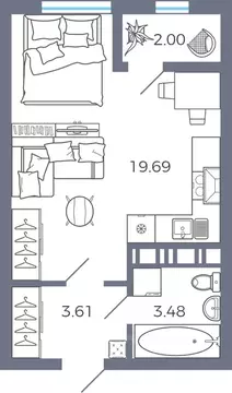 1-к кв. Самарская область, Волжский район, Черноречье с/пос, с. ...