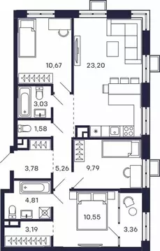 3-комнатная квартира: Красногорск, микрорайон Павшино, жилой комплекс ...