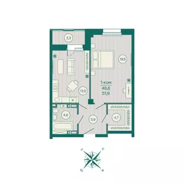 1-к кв. Приморский край, Владивосток Русская ул., 5А (51.9 м)