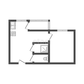 1к в -комнатной квартире (17.4 м)