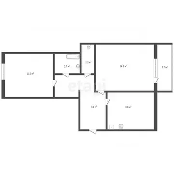 2-к кв. Новосибирская область, Черепаново ул. Спирякова, 113 (46.9 м)